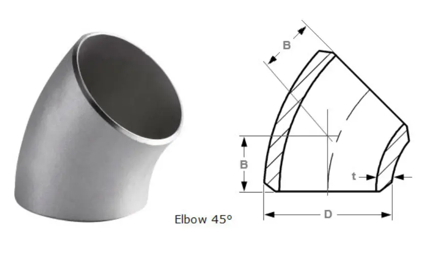 Butt Weld 45 Deg Long Radius Elbow Manufacturers in india